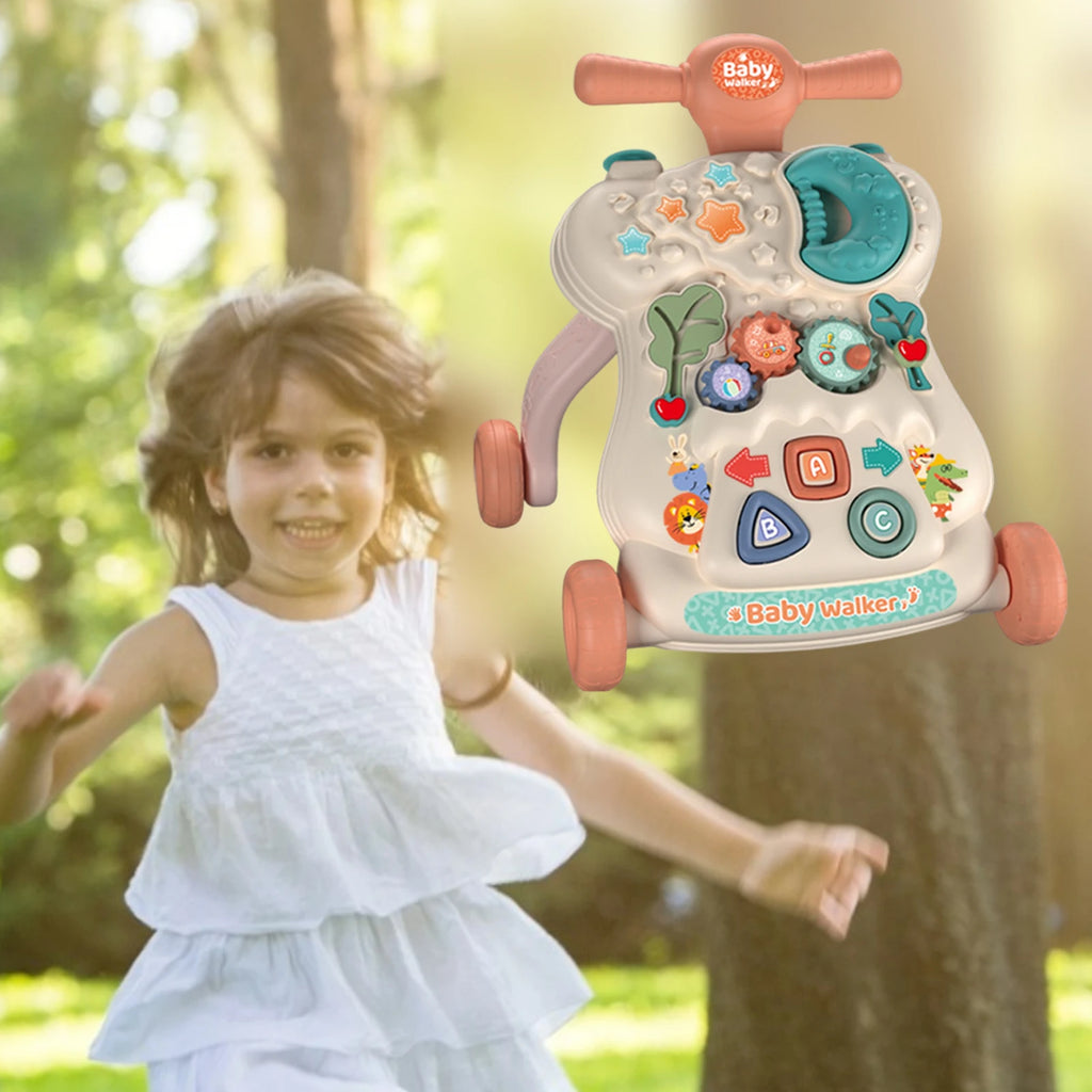 Baby Walker Kids Sit to Stand Up Learning Walker Musical Activity Toy for Enhance Walking Skills Coordination with Melodies