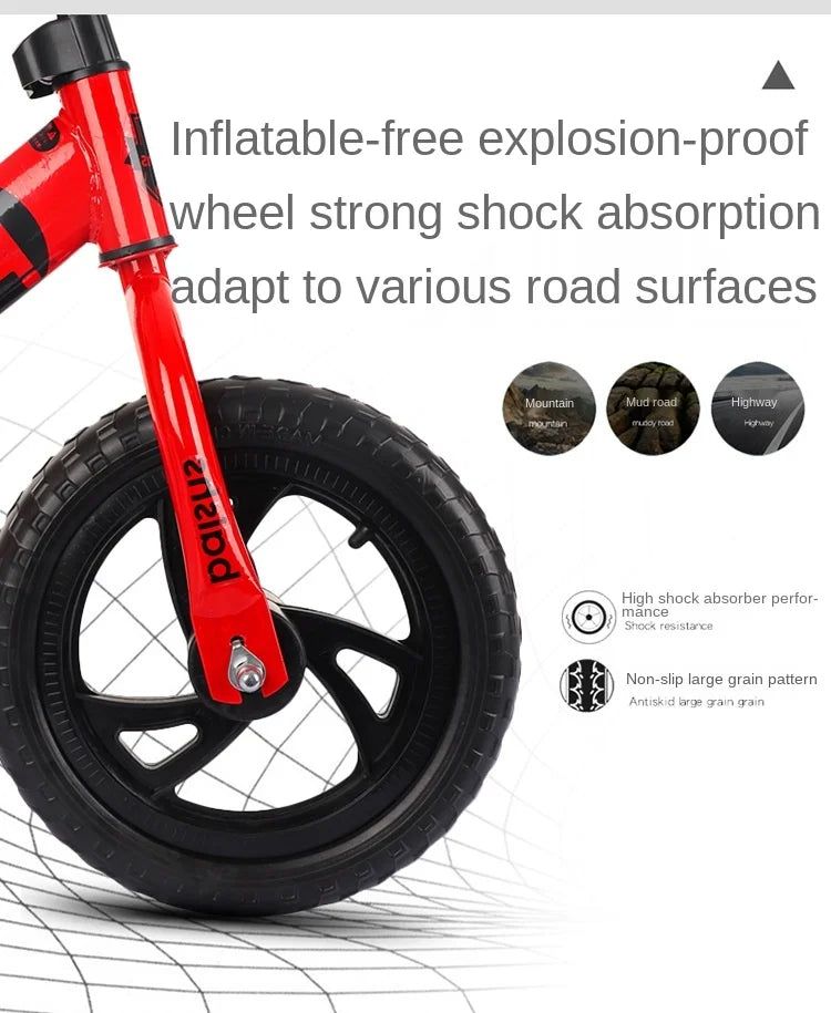 LazyChild Children's Balance Bike Non-pedal Bicycle  2 To 6 Years Old Scooter For Children 12 Inch Sliding Balance Scooter