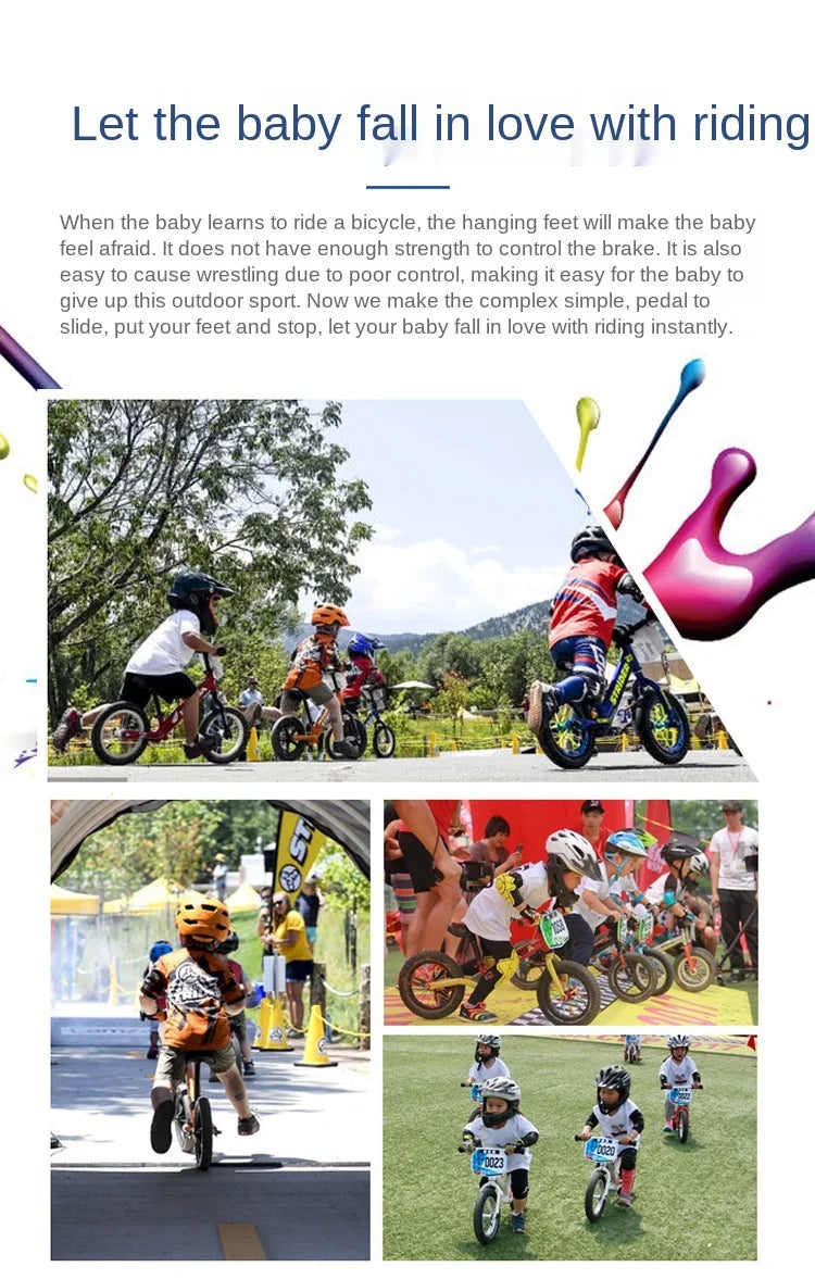 LazyChild Children's Balance Bike Non-pedal Bicycle  2 To 6 Years Old Scooter For Children 12 Inch Sliding Balance Scooter