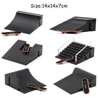 Finger Skateboard Skatepark Mini Ramp Skateboarding with Metal Wheels Finger Teck Toys for Finger Sport Game