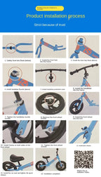 LazyChild Children's Balance Bike Non-pedal Bicycle  2 To 6 Years Old Scooter For Children 12 Inch Sliding Balance Scooter