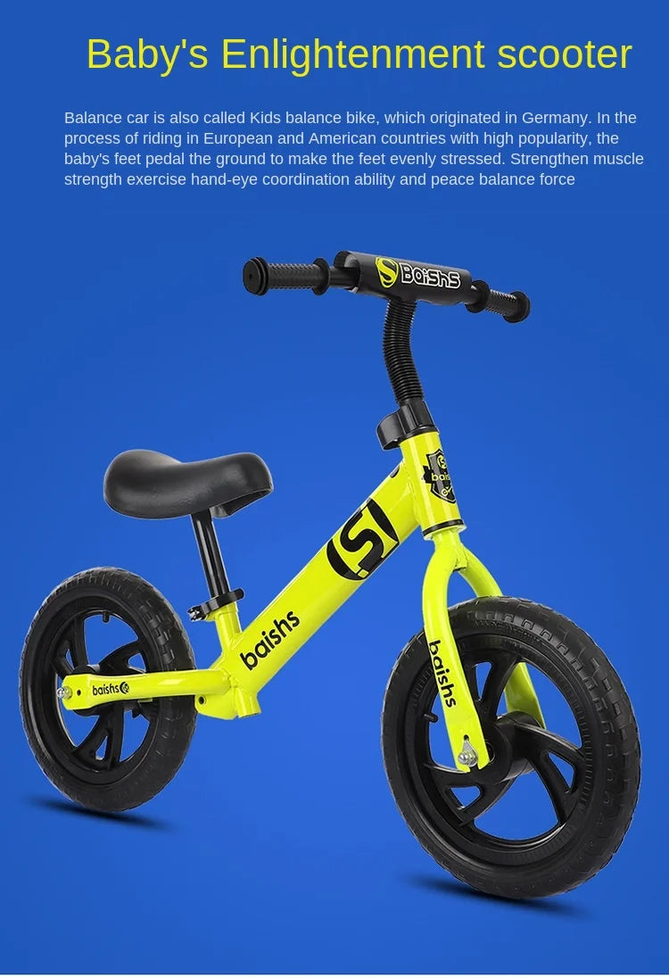 LazyChild Children's Balance Bike Non-pedal Bicycle  2 To 6 Years Old Scooter For Children 12 Inch Sliding Balance Scooter