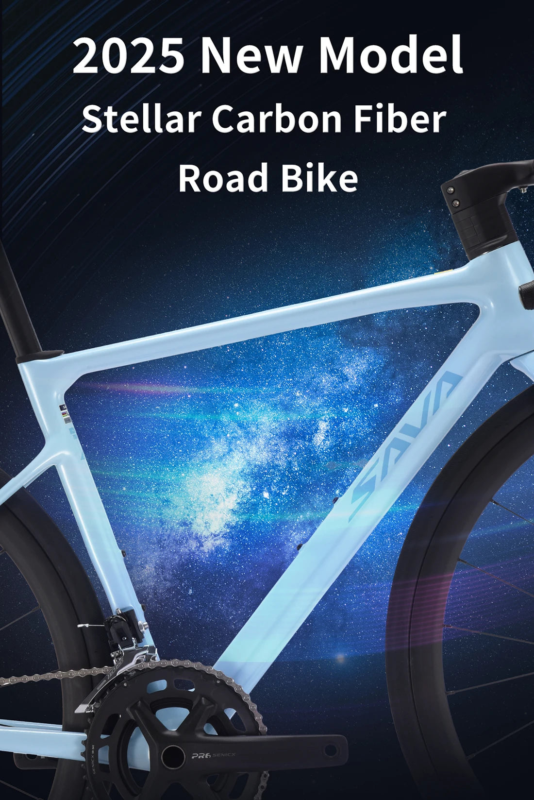 SAVA NEW STAR SHIP Carbon Road Bike, Adult Racing Bike, Equipped With Shimano 105 R7100, 24-Speed Hydraulic oil Brakes