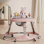 7-speed Adjustable Music Multifunctional Anti Rollover Foldable Walker for Babies Aged 6-18 Months Regular Wheel Plate Style