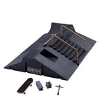 Finger Skateboard Skatepark Mini Ramp Skateboarding with Metal Wheels Finger Teck Toys for Finger Sport Game