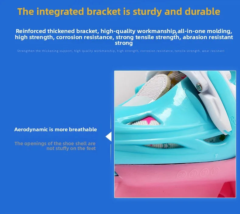 Flash Double Row Roller Skates Shoes Children's Speed Ice Skates Beginner 4-wheel Roller Skates Adjustable Size Rollers for Kids