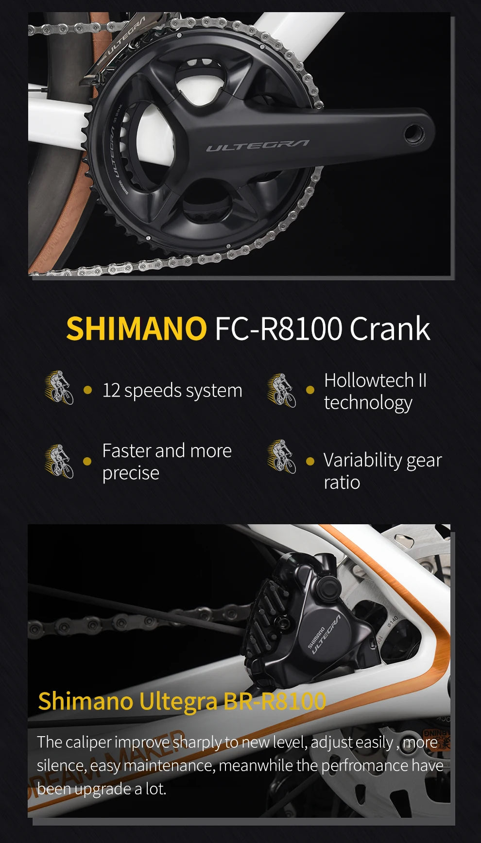 SAVA Dream Maker Full Carbon Road Bike Electronic Shift SHIMAN0 Ultegra 8170 Di2 24-Speed 7.4kg Race Bike