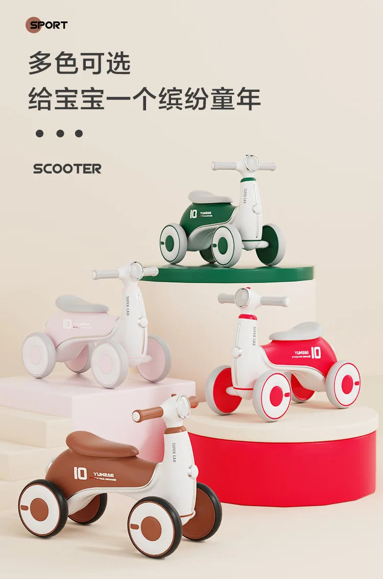 Children's Balance Car Pedalless 1 To 3 Years Old Four-wheeled Baby Sliding Scooter Boys Girls Baby Walkers