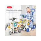 Baby Walker Toy Infant Music Learning Walking Trainer Anti-Tip Multifunctional Push Assist Wheels Activity Stroller for Toddlers