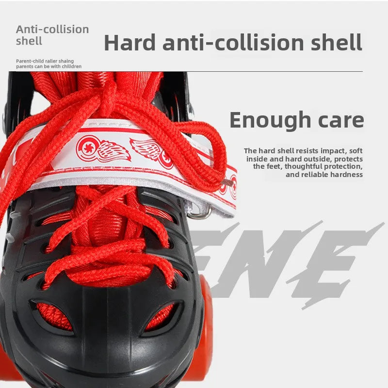 Children's New Flashing Double Row Four-Wheel Shoes Boys and Girls Ice Skates Children's Roller Shoes