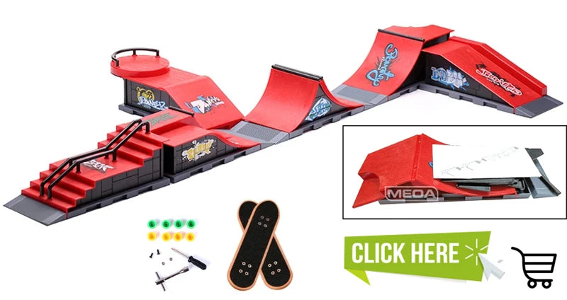 Roller Skates Scooter Finger Skateboard Bike Indoor Home Toys For Tech Deck Ramp Venue Combination Set Children