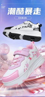 Roller Skate Shoes Kids Snickers With Wheels Children Rollerskates Fashion Outdoor Sports Shoes Girls Boys Gifts For Kids