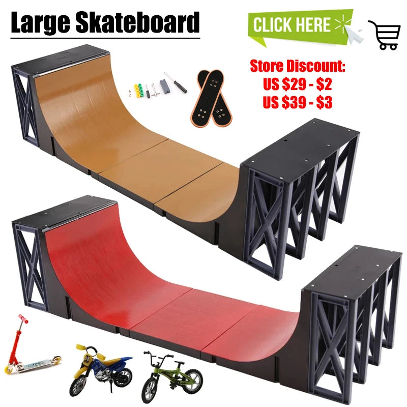Roller Skates Scooter Finger Skateboard Bike Indoor Home Toys For Tech Deck Ramp Venue Combination Set Children