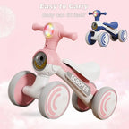 Mini Baby Balance Bike with Music & Lights Multifunction Children Bicycle Cartoon 4 Wheels Walker Balancing Scooter
