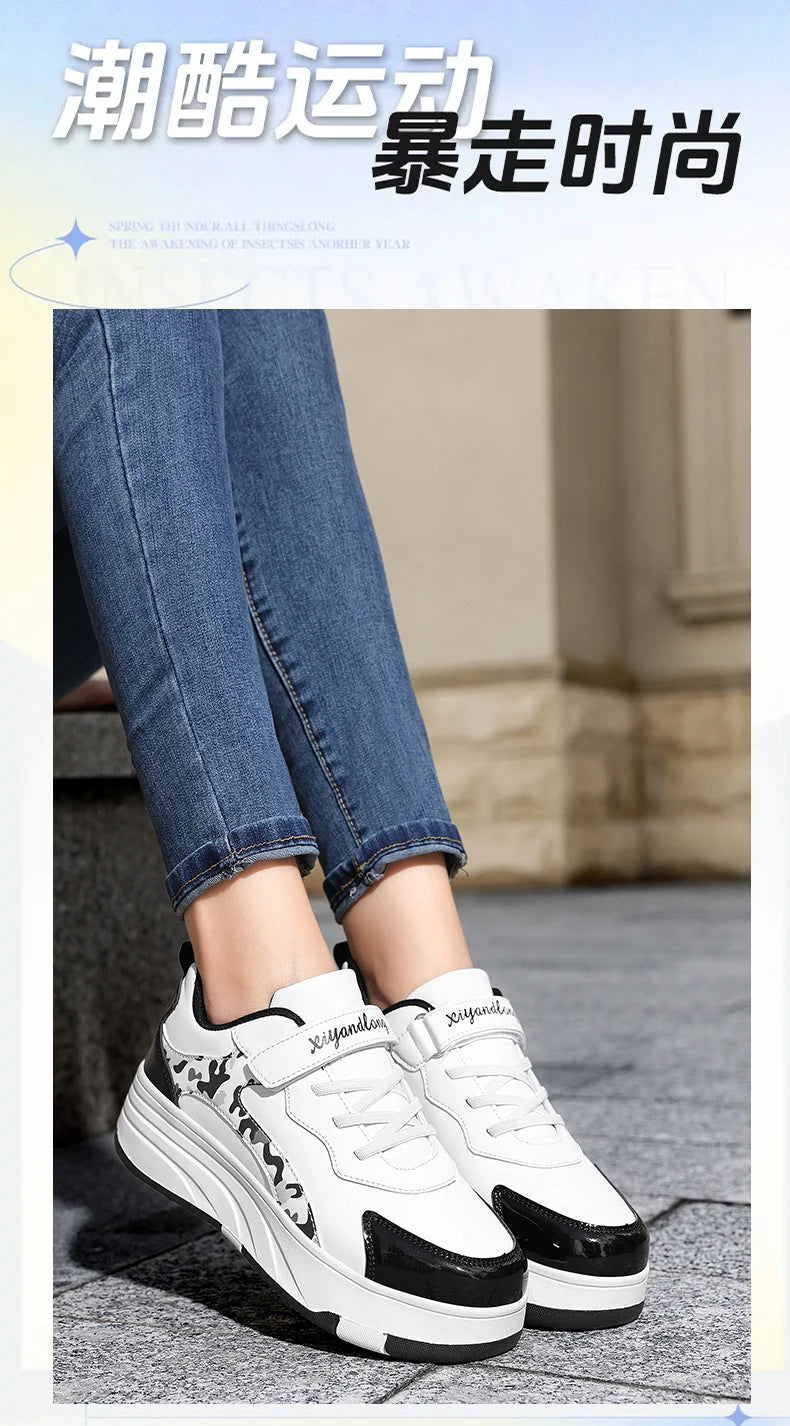 Roller Skate Shoes Kids Snickers With Wheels Children Rollerskates Fashion Outdoor Sports Shoes Girls Boys Gifts For Kids