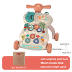 Multifunctional Baby Stroller & Walker - Foldable Portable Hand-Slide Learning Toy with Anti-Tip Design with Music & LED Lights