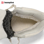 Baasploa Men Winter Sneakers Casual Skateboard Shoes for Men Comfort Plush Warm Cotton Shoes Non-Slip Outdoor Male Sneakers