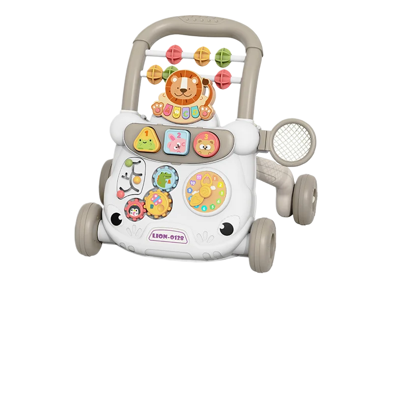 Baby Walker Toy Infant Music Learning Walking Trainer Anti-Tip Multifunctional Push Assist Wheels Activity Stroller for Toddlers