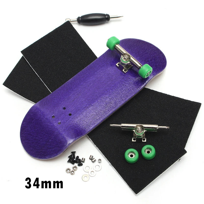34mm 32mm Maple Wooden Fingerboard Complete Finger Skateboard with Truck and Wheels