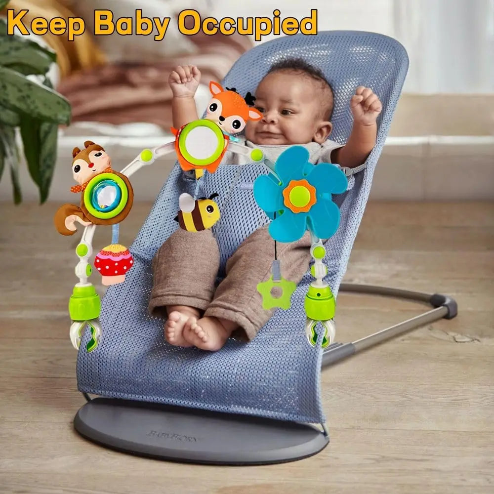 Baby Stroller Arch Mobile Adjustable Musical Cirb Mobile Toys  Versatile Activity Toy Bar for Baby Bouncer Infant Car Seat Toys