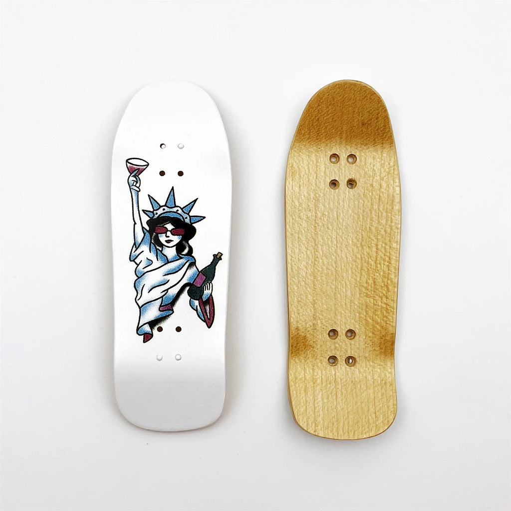 34mm Cruiser Fingerboard Deck New Shape with Graphic for Professional Mini Finger Skateboard