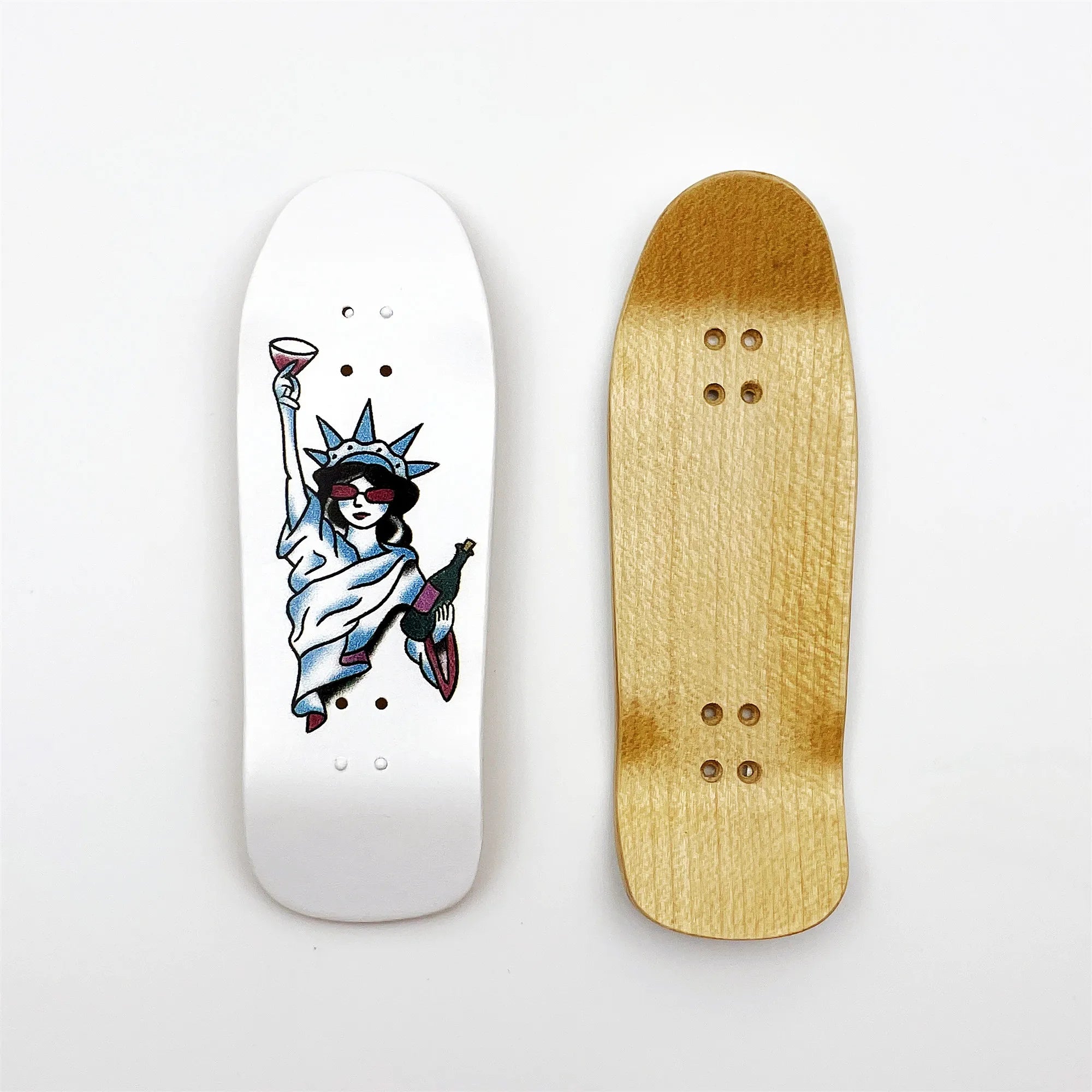 34mm Cruiser Fingerboard Deck New Shape with Graphic for Professional Mini Finger Skateboard
