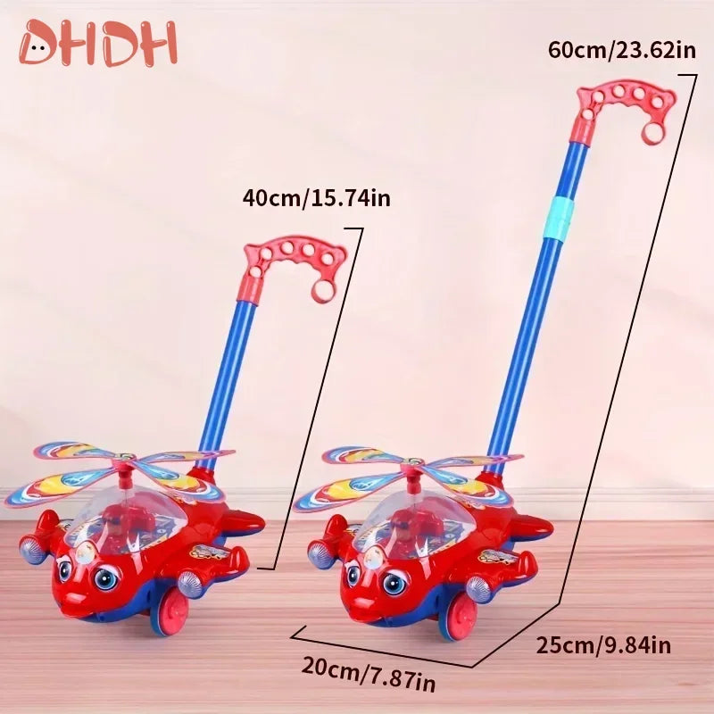 Interactive Baby Walker Toy With Push Handle For Kids Boys And Girls Toddlers, Detachable Plane Toy Car Design With Wheel