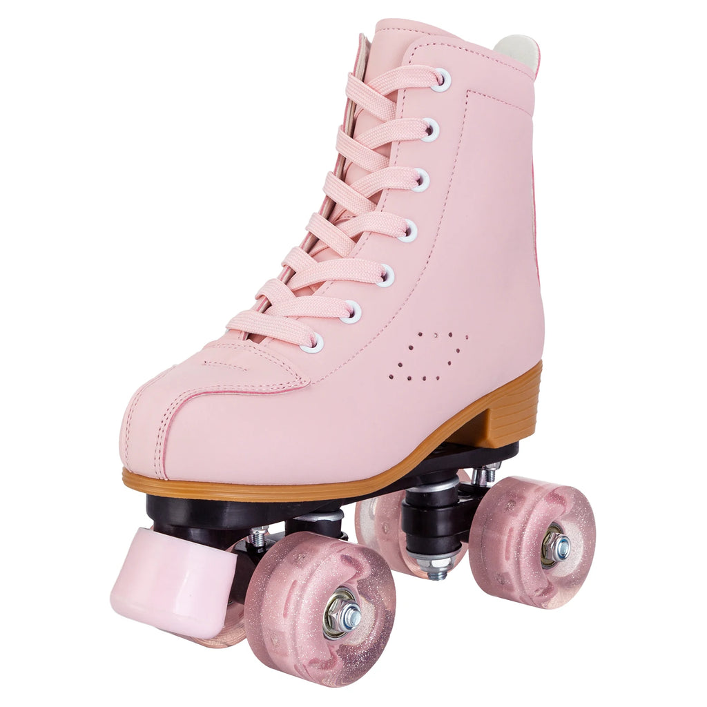 Pink Purple Blue Women Double Row Roller Skates Leather Breathable 4 wheel Sliding Skating Rollers sneakers size 31 32 33 34 35