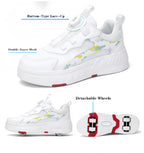 Double Row 4-Wheel Skates Roller Shoes with Wheels Dual-Purpose Roller Sneakers