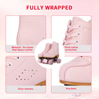 Pink Purple Blue Women Double Row Roller Skates Leather Breathable 4 wheel Sliding Skating Rollers sneakers size 31 32 33 34 35