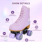 Pink Purple Blue Women Double Row Roller Skates Leather Breathable 4 wheel Sliding Skating Rollers sneakers size 31 32 33 34 35