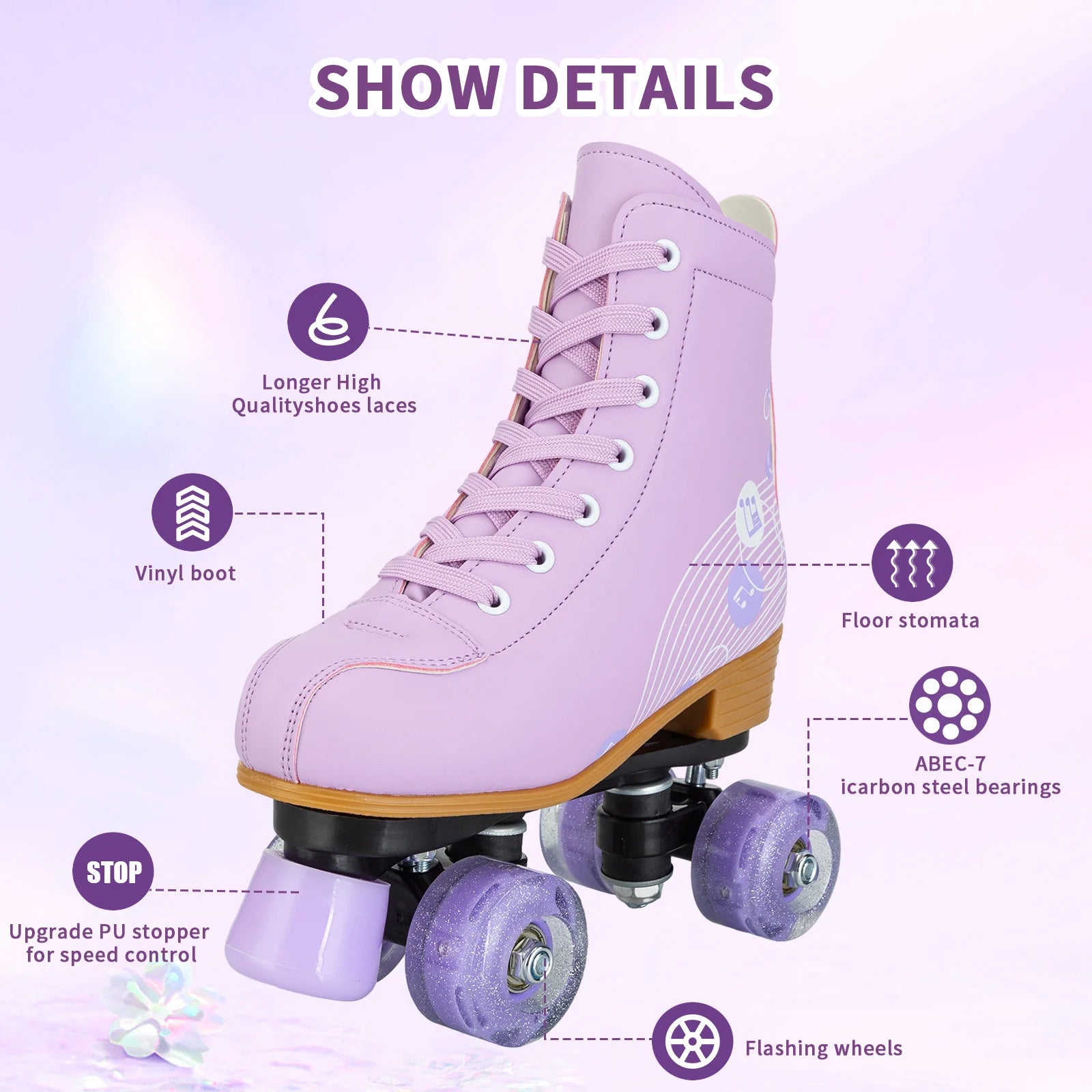 Pink Purple Blue Women Double Row Roller Skates Leather Breathable 4 wheel Sliding Skating Rollers sneakers size 31 32 33 34 35