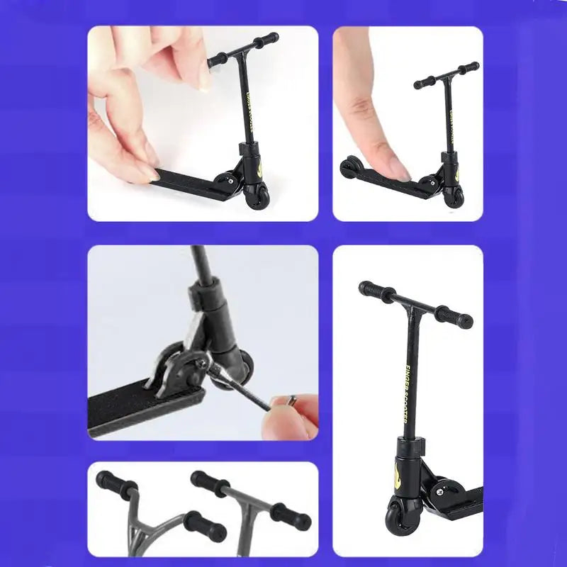 Professional Finger Skateboard Kit Mini Foldable Scooter Toy for Kids & Adults Stunt Tricks Training Set Cool Birthday Gift