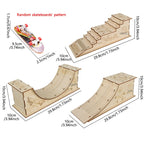 Plastic Fingerboard Toys with Scooter Roller Skating Shoes Tools Wooden Skateboard Platform Finger Skteboard Kits for Kids