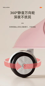 Baby Walker 7-speed Adjustable Music Multi-function Anti-O-leg Anti-rollover Folding Baby Walker for 6-18 Months