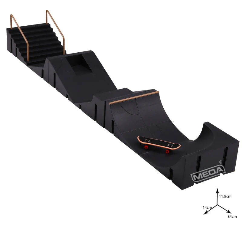 Finger Skateboard Skatepark Mini Ramp Skateboarding with Metal Wheels Finger Teck Toys for Finger Sport Game