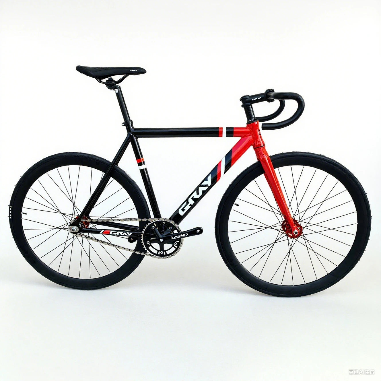 Fixed Gear Bike GRAY TEAM Fixie Bicycle Aluminum Alloy Material Frame With 40mm Rim Height Wheels