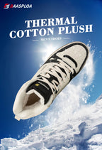 Baasploa Men Winter Sneakers Casual Skateboard Shoes for Men Comfort Plush Warm Cotton Shoes Non-Slip Outdoor Male Sneakers