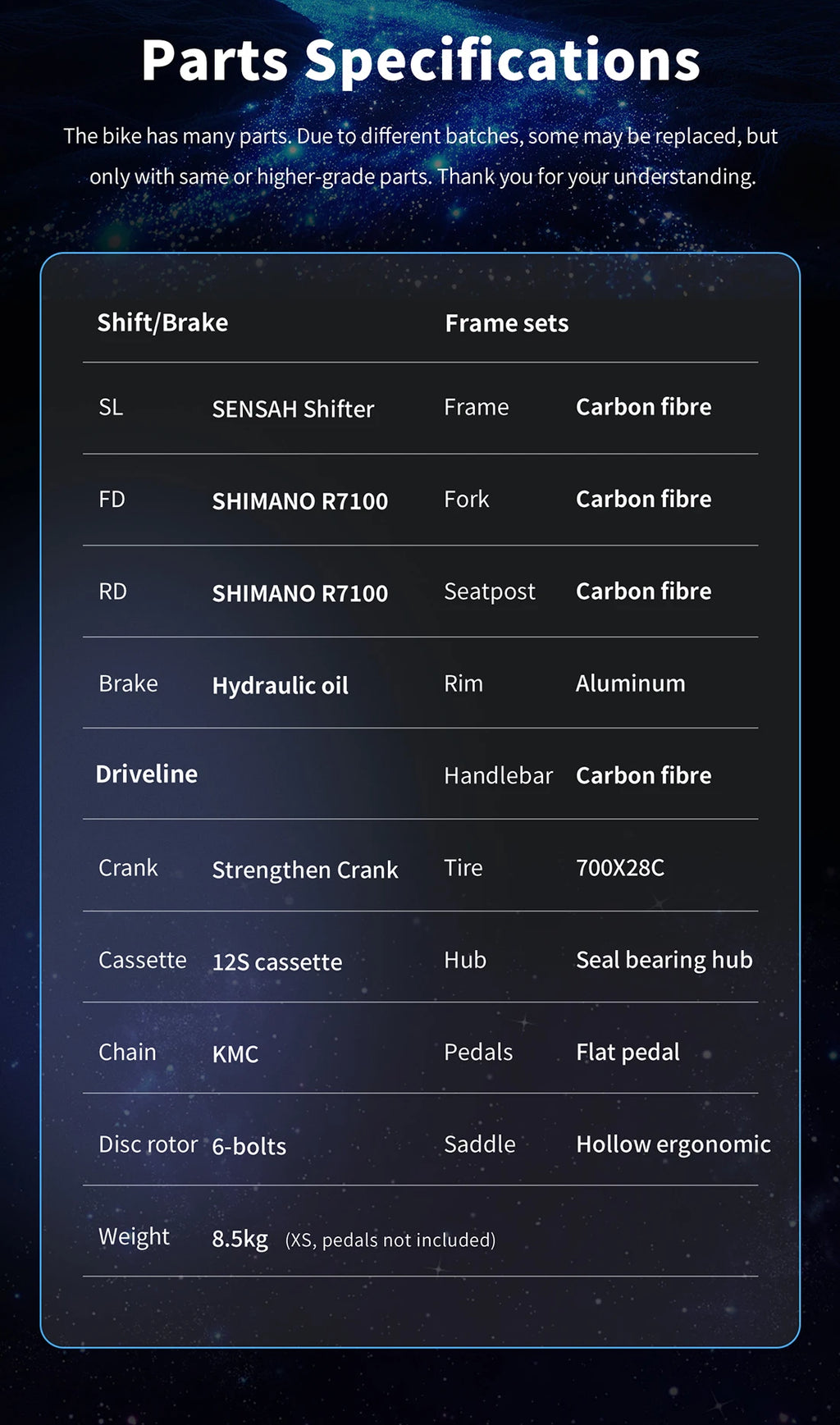 SAVA NEW STAR SHIP Carbon Road Bike, Adult Racing Bike, Equipped With Shimano 105 R7100, 24-Speed Hydraulic oil Brakes