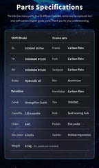 SAVA NEW STAR SHIP Carbon Road Bike, Adult Racing Bike, Equipped With Shimano 105 R7100, 24-Speed Hydraulic oil Brakes