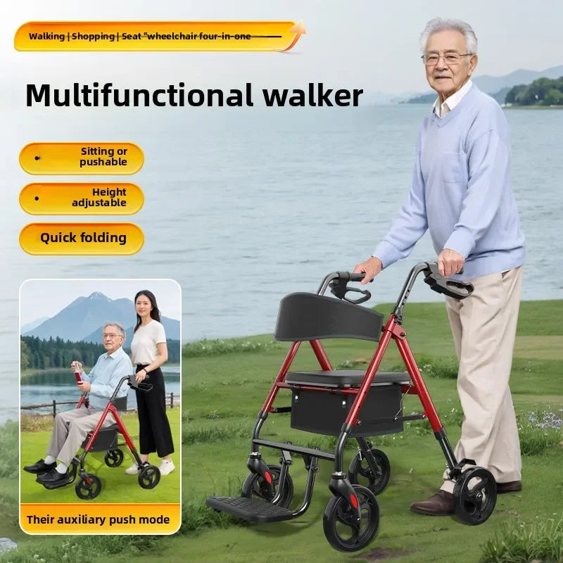 Elderly walker multifunctional assisted walking elderly dedicated walking aid hand push scooter