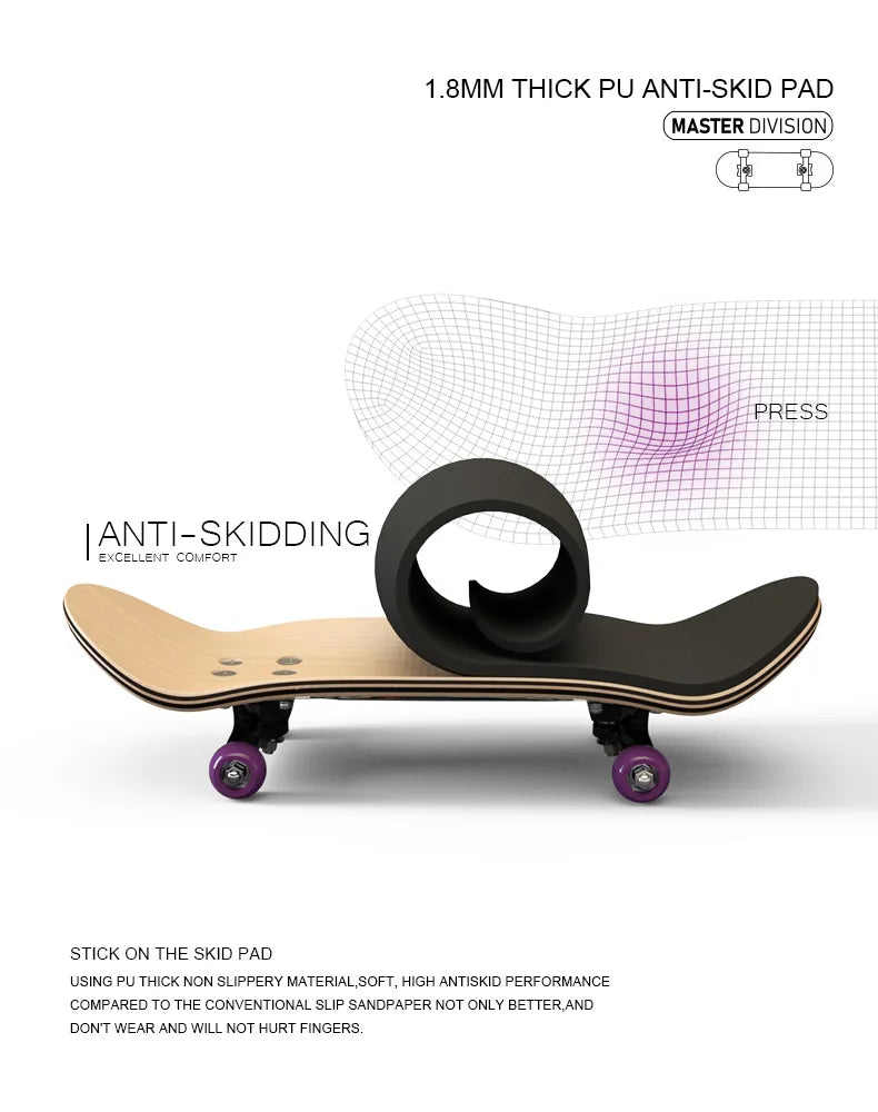 Wooden Professional Finger Skateboards DIY Toys Skate Park Tech Parts Deck Stunt Metal Bracket Bearing Wheel Tabletop Toys Gifts