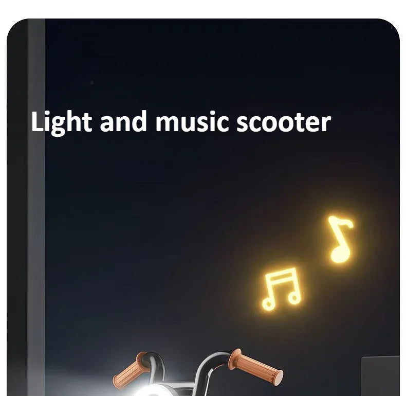 Kids Balance Bike Ride-on Motorcycle Toddler Balance Bike with Music & Lights Sturdy Non-Tip Design Quiet Wheels for Boys Girls