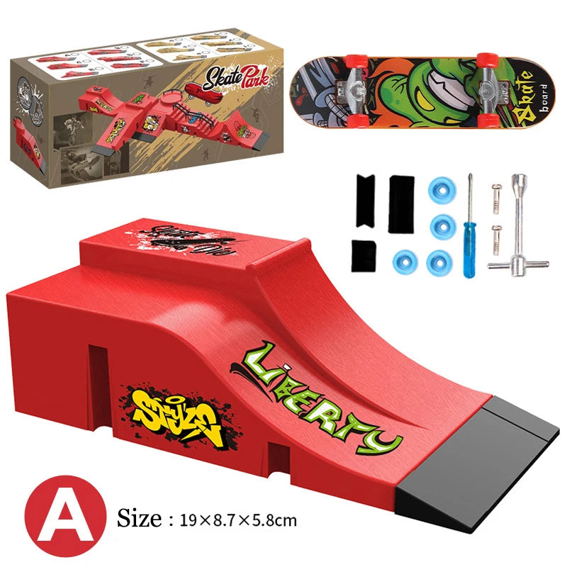 Fingertip Skateboard Children Toys Finger Sports Field Training Props Park Ramp Railings Slope Model Fingertip Skateboard Games