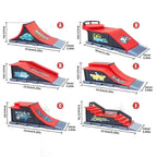 DIY Finger Skatepark 6-in-1 Set Professional Tech Practice Deck Platform Stunt Finger Skateboard Assemble Ramp Park Kits Toys