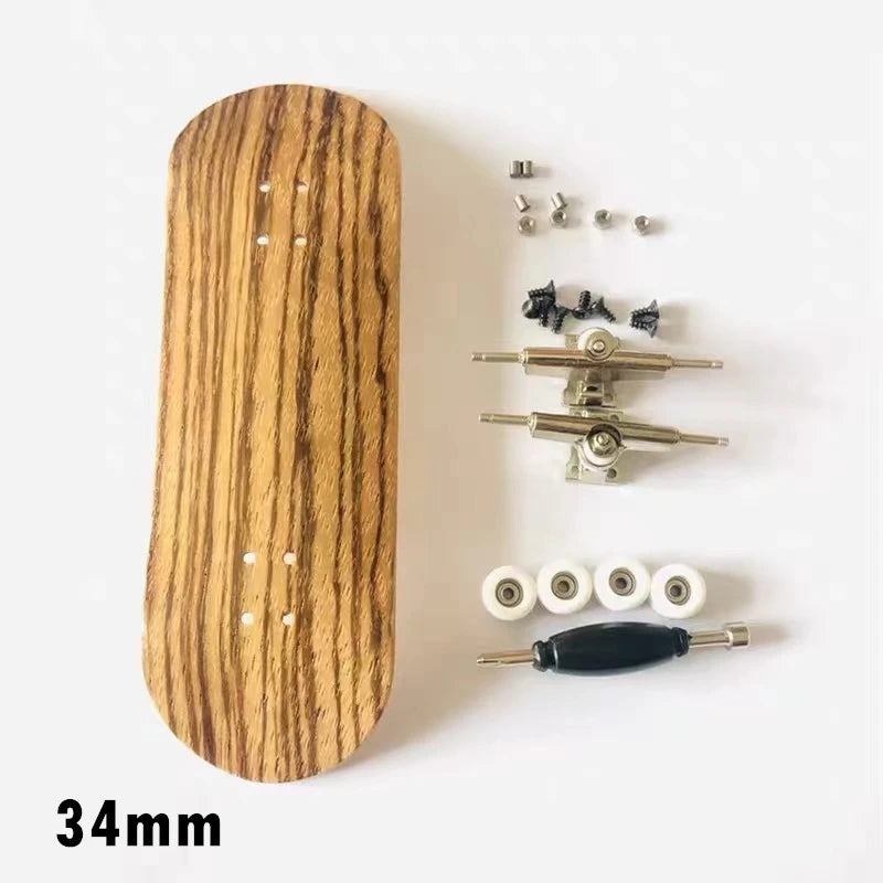 34mm 32mm Maple Wooden Fingerboard Complete Finger Skateboard with Truck and Wheels