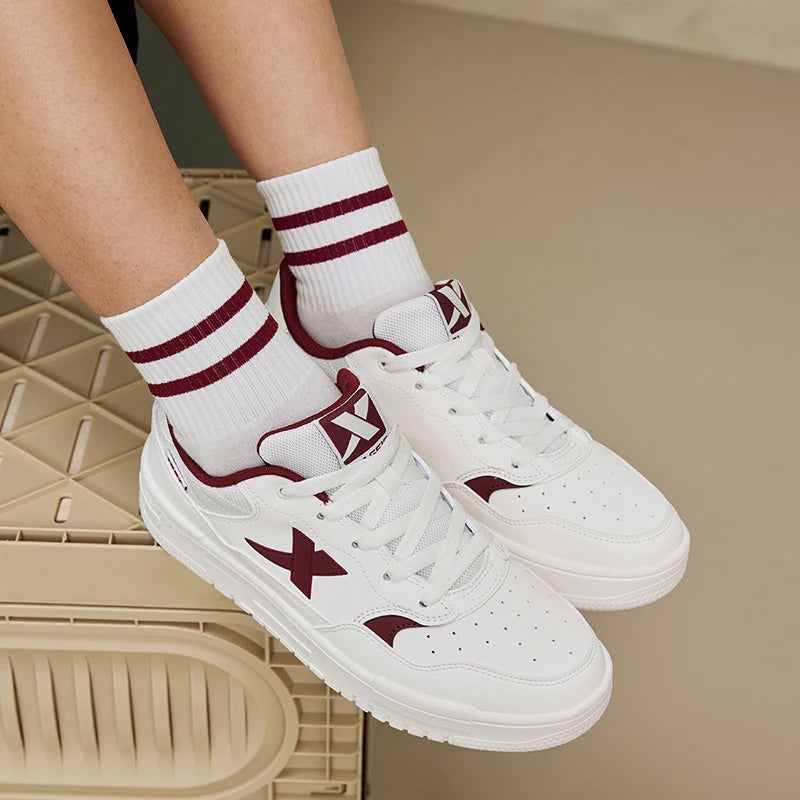 Xtep Skateboarding Shoes For Women 2024 Summer Trekking Women's Skate Shoes Breathable Outdoor Support Sneakers 876318310030