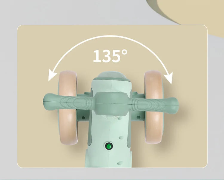 Children's Balance Bike Baby No Pedals, Anti-rollover Four-wheel Twist Wheel Lighted Wheels