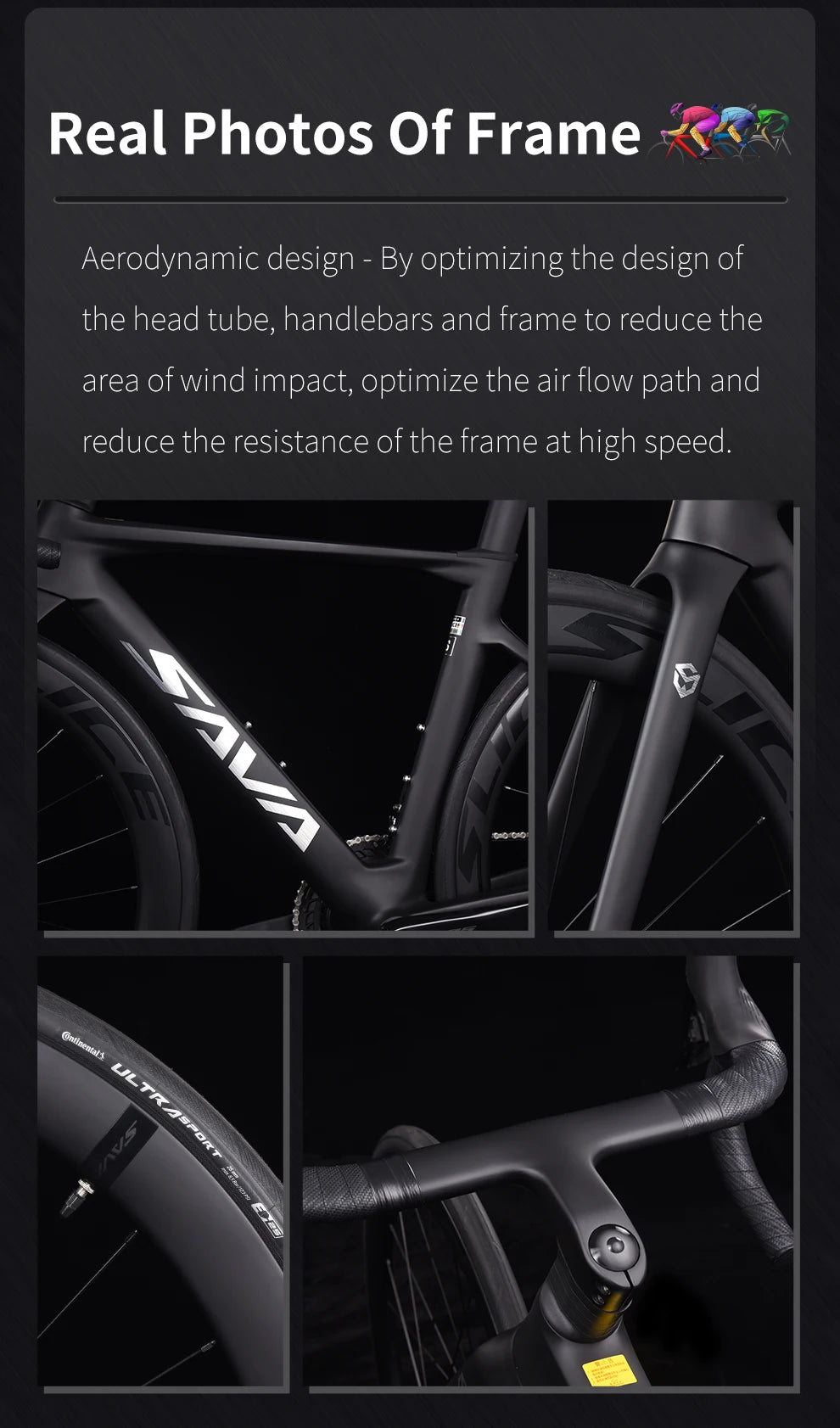 SAVA Full Carbon Fiber Road Bike Road Race-Specific Competition Bike CE+UCI International Certification