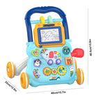 Babies Walker with Wheels Stand Learning Activities Developmental Multi-functional Toddler Trolley Hand Push Walker
